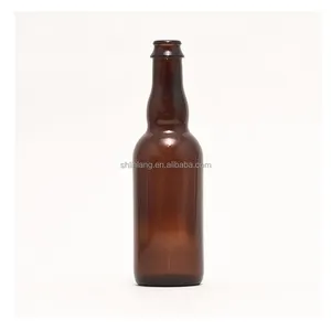 Shanghai Linlang Großhandel Belgischen Form mit standard 26mm kronkorken 375 ml bernsteinfarbenes bier flasche gewicht
