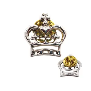 Wholesale engraved Crown shape logo custom metal lapel pin badge label for decoration