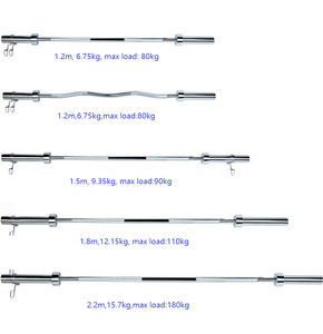 Barbel Lengkung 4ft Panjang 45lb Krom dan Barbel Angkat Beban - Product Image 1