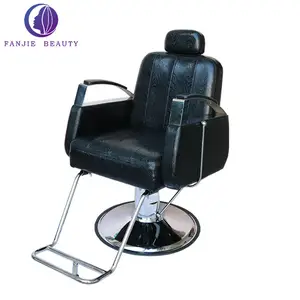 Hot Sale Reclining Barber Chair 180 Degrees Reclining Salon Styling Chair Synthetic Leather Black Salon Furniture Beauty Salon