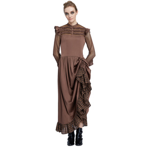 SD delle Donne Steampunk Gotico Vittoriano <span class=keywords><strong>Rinascimento</strong></span> A Maniche Lunghe Increspato Vestito SL000092 - Product Image 5