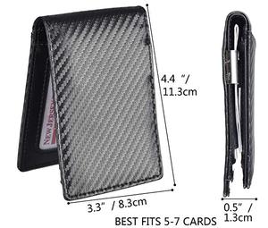 Portafogli Slim da <span class=keywords><strong>Uomo</strong></span> con Fermasoldi in Fibra di Carbonio, <span class=keywords><strong>Portafoglio</strong></span> RFID in Pelle - Product Image 5