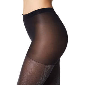 Womens Unique Opaque <strong>Plus</strong> <strong>Size</strong> <strong>Glitter</strong> <strong>Tights</strong> with High Waist - Product Image 2