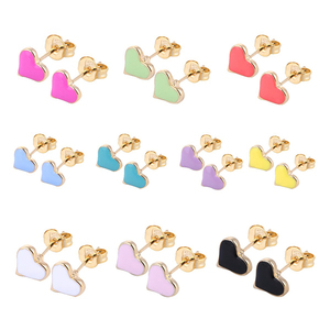 Daochong <span class=keywords><strong>925</strong></span> personalizzato in <span class=keywords><strong>argento</strong></span> Sterling piccoli simpatici <span class=keywords><strong>orecchini</strong></span> a forma di cuore per ragazze bambini - Product Image 2