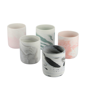 Diseño elegante imglazed casa decoración cerámica mármol de carrara jar vela para la boda - Product Image 1
