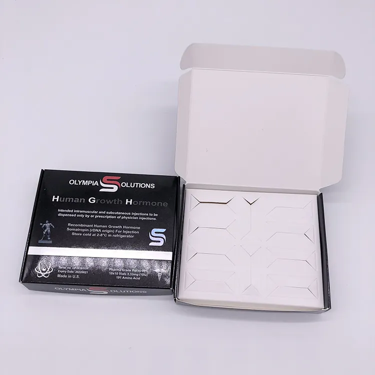 Benutzerdefinierte Papier Box Mit Holographische Wirkung für Hgh Somatropin 10 Fläschchen Von 10 Iu Steroid Fläschchen