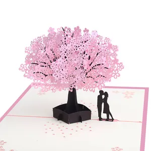 2019 neue produkte papier geschenk karten 3d Valentinstag karten glücklich geburtstag 3d geschenk karte in china yiwu