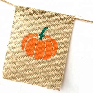 Cosecha calabaza Burlap Banner Garland Bunting divertido banderines para Halloween Thanksgiving día fiesta niños Decoración - Product Image 2