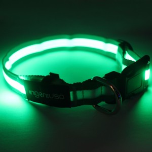 High Quality Custom Nylon LED <strong>Glow</strong> Pet <strong>Collars</strong> with Animal Pattern &amp; Ribbon Decoration Wholesale Pets Toys and Accessories - Product Image 4