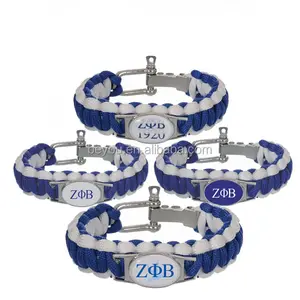 カスタムLOGO ZETA PHI BETA Sorority550ブレスレット調節可能なサバイバルブレスレット