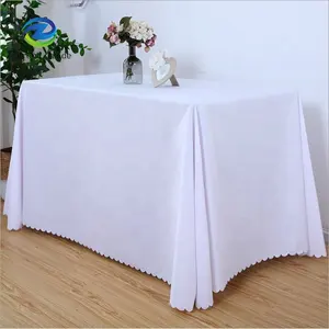 Popular emerald white rectangle table cloth for weddings party