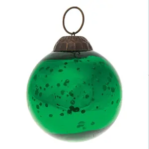 Wholesale Exquisite Christmas Mercury Glass Hanging Ornaments For Xmas Tree Decoration Eco-friendly