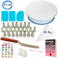 Vente chaude 34/42/73/80/124 pièces décoration de gâteau support à gâteau rotatif kit de plateau tournant outils de cuisson avec ensemble d'embouts de tuyauterie de glaçage