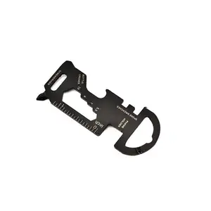 Edc Rvs Sleutelhanger Outdoor Multi Functie Zwart Seek Survival Tool Kaart Eenvoudige Kleine Flesopener 2 5hxD1