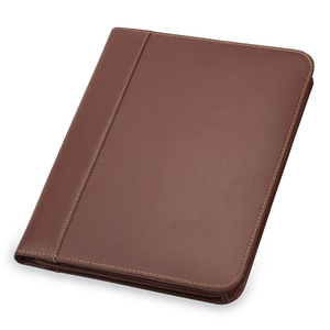Venta al por mayor Brown <span class=keywords><strong>A4</strong></span> Conferencia carpeta con cremallera cartera caso pu cuero de negocios organizador - Product Image 5