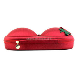 Portable EVA Rosace soutien-gorge valise avec fermeture à glissière personnalisable couleur rouge sac de rangement pour dames sous-vêtements vêtements soutien-gorge ensemble - Product Image 3
