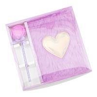 Ensemble stylo et carnet en peluche avec couverture en forme de cœur mignon de la marque Jinghao pour enfants
