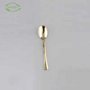 Giá tốt nhất dài xử lý PP <span class=keywords><strong>Tiny</strong></span> vàng bạc thân thiện với môi nhựa dùng một lần Icecream muỗng cho quà tặng - Product Image 3