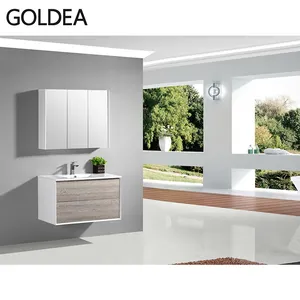 European design bathroom cabinet wall hung furniture bathroom push-open system bath cabinet