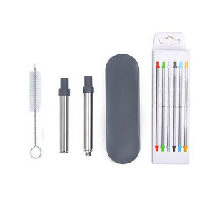 Télescopique <span class=keywords><strong>pliable</strong></span> et réutilisable, <span class=keywords><strong>en</strong></span> <span class=keywords><strong>métal</strong></span>, <span class=keywords><strong>en</strong></span> acier inoxydable avec étui, 1 pièce - Product Image 2