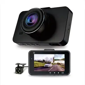 Depan & Belakang FHD 1080P Mobil DVR Dash Kamera Cermin W/Night Vision Sensor Gambar