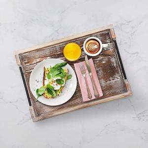 Mộc Mạc Lớn Ottoman <span class=keywords><strong>Tray</strong></span> Với Xử Lý 20 "X 14" Bàn Cà Phê Khay Cho Bàn Cà Phê Gỗ Phục Vụ Khay Cho Ottoman Trang Trí Nội Thất - Product Image 4