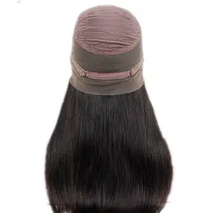 100% 처리되지 않은 브라질 사람의 모발 360 레이스 정면 가발, 도매 매끄러운 똑바른 360 레이스 정면 가발 모자