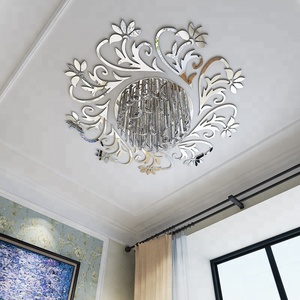 DIY Fleur forme <span class=keywords><strong>Miroir</strong></span> Sticker <span class=keywords><strong>Mural</strong></span> Acrylique la décoration de plafond de lampe - Product Image 2