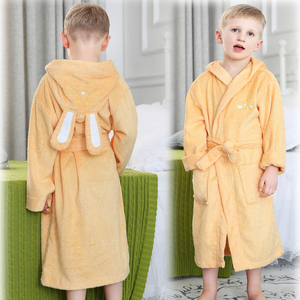 Al por mayor 100% algodón tela de terciopelo animales con capucha bebé <span class=keywords><strong>albornoz</strong></span> <span class=keywords><strong>blanco</strong></span> - Product Image 5