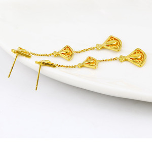 Xuping takı Fantezi asmak 24 k altın kaplama küpe tasarımı, moda kadınlar bırak suudi arabistan küpe - Product Image 4
