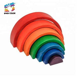 Nouvelle arrivée 7 pièces éducatifs en <span class=keywords><strong>bois</strong></span> <span class=keywords><strong>arc</strong></span> stacking jouets pour bébés W13D206 - Product Image 1
