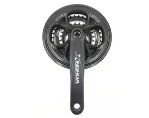 Black color Mountain Bicycle 3 speeds chainwheel and crank . MTB sprocket. 24 34 43T * 165MM TY-QB-2154
