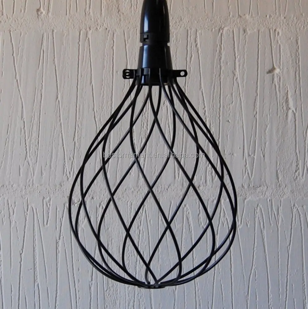 'Darby' Staal Ballon Swirl Vintage Industriële Kooi Hanger Plafondlamp Lampenkap