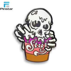 नए आगमन हड्डी धातु शिल्प पिन थोक भयानक हड्डी जस्ता मिश्र धातु का कार्टून पिन बैग बैग के लिए - Product Image 4