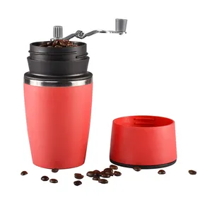 2024เครื่องบดกาแฟสีแดงเครื่องใช้ในครัวเรือนเครื่องชงกาแฟกึ่งอัตโนมัติขนาดเล็กพร้อมตัวกรองถ้วยกาแฟ
