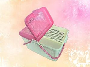 Rectangle Household Indoor and Outdoor Plastic Pinic Storage <strong>Basket</strong> With Lid Plastic <strong>Stackable</strong> <strong>Basket</strong> With Handle - Product Image 6