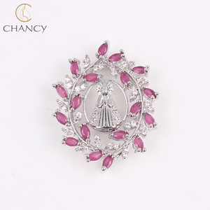 Accesorios de la joyería del encanto Virgen María colgante <span class=keywords><strong>cristal</strong></span> pavé para hacer collar - Product Image 1