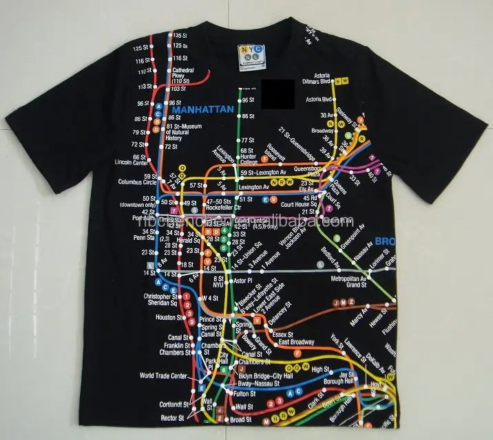 Designer de Compras Online 3D Imprimir Mapa Do Metrô subterrâneo Personalizado Tshirt Promoção