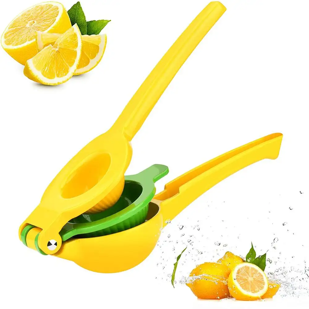 Premium Citrus Press | Lemon Squeezer, Lime and Orange Squeezer, Stainless Steel with Silicone Handles (Green)
