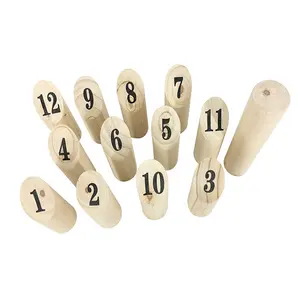 Wooden skittles game Black Kubb Viking Bowling,Outdoor Sports,number kubb Solid Wood Throwing Stick