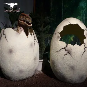 Fiberglass Dinosaur Eggs with Baby Theme Park Amusement Park Equipment 1.6 M Height or Custom to any Size 2 Years Chuangying