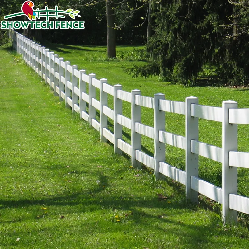 Alta calidad 3-carril de PVC blanco Rancho carril usado valla para caballo