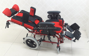 Silla de Ruedas reclinable para niños discapacitados, sillón Manual de aluminio ajustable - Product Image 3