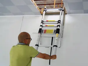 Telescopic Aluminum Ladder Retractable Multupurpose Aluminium Telescopic Ladder 3.2m Loft Ladder