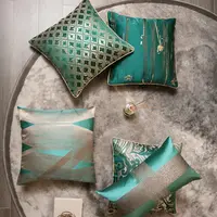 モダンなグリーンジャカード枕カバー、ソファソファスロー枕ケース用の家の装飾クッションカバー