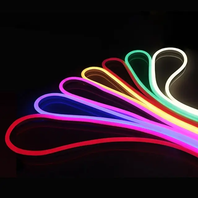 IP65 Waterproof PVC Silicone Flex Neon Rope Light Strip 110V 220V 24V 12V Color Changing RGB LED Neon Light