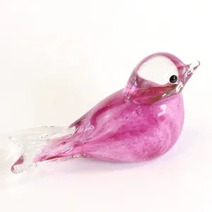 Adornos de pájaros ESCULTURA Popular hecho a mano soplado Murano Glass Zibo Glass Europa Art Gift Animal Business Gift Giving Pink MJ CN;FUJ