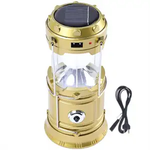 Outdoor Flashlights Luminaire LED 6LEDs Solar Power Collapsible Portable LED Rechargeable Hand Lamp Camping Lantern Light