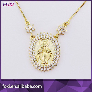 Joyería foxy colgante de la <span class=keywords><strong>Virgen</strong></span> <span class=keywords><strong>Mar</strong></span>ía en chapado de oro 18k - Product Image 1