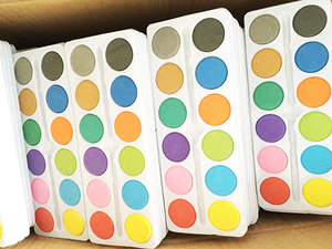Günstige preis 10 farben aquarelle malen set ASTM EN71 zertifiziert wasser farbe trockenen pan aquarell